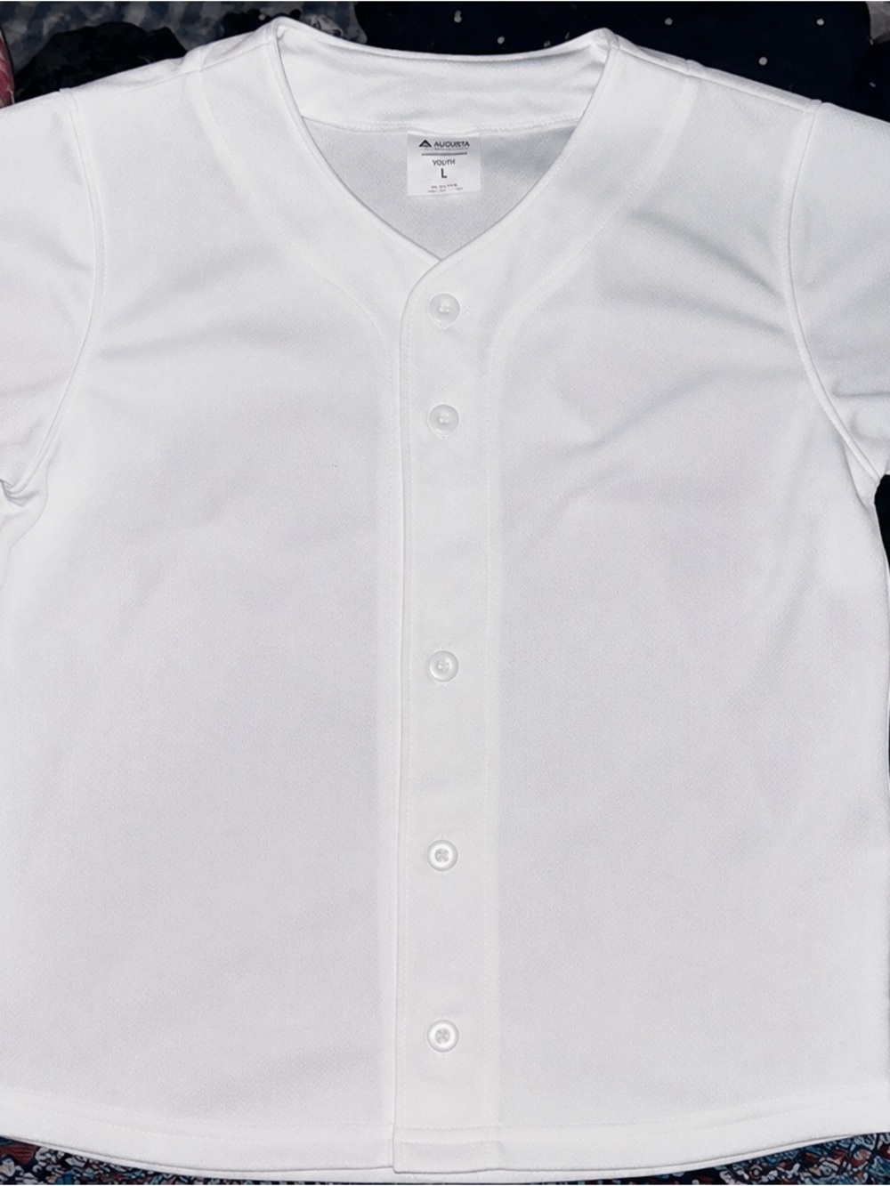Youth Athletic Softball Or BaseBall White Button-Front Jersey Unisex-